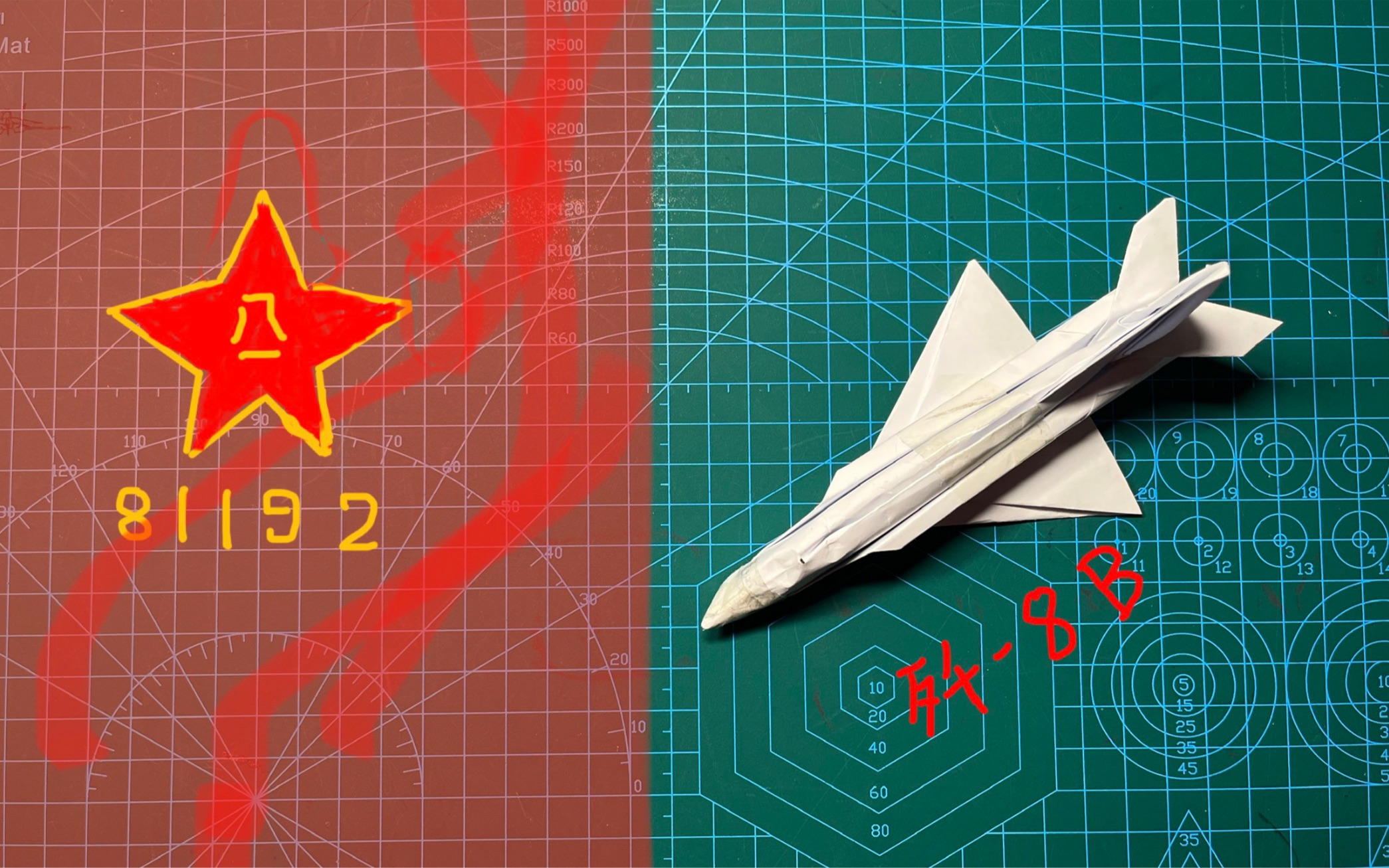 殲八戰(zhàn)斗機(jī)折紙教程，一步步DIY軍事模型，殲八戰(zhàn)斗機(jī)折紙模型DIY教程，一步步打造軍事愛(ài)好者心中的夢(mèng)想戰(zhàn)機(jī)